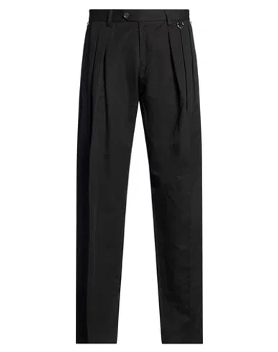 John Richmond Man Pants Black Size 28 Cotton, Linen