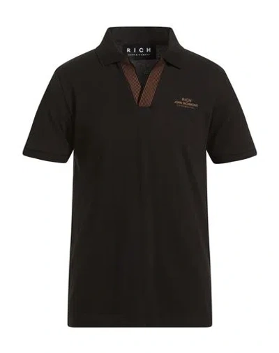 John Richmond Man Polo Shirt Black Size Xxl Cotton
