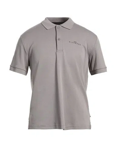 John Richmond Man Polo Shirt Grey Size Xxl Cotton In Gray