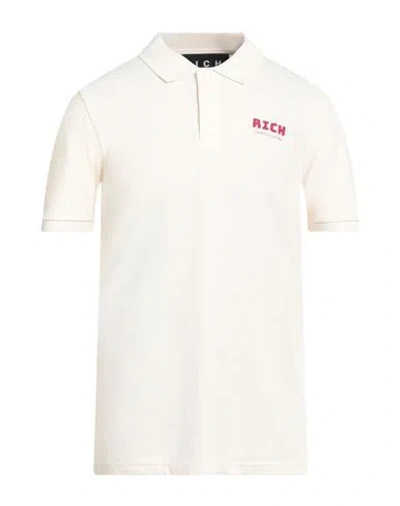 John Richmond Man Polo Shirt Ivory Size Xxl Cotton In White