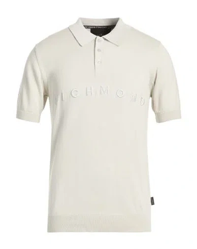 John Richmond Man Polo Shirt Light Grey Size Xxl Cotton In White
