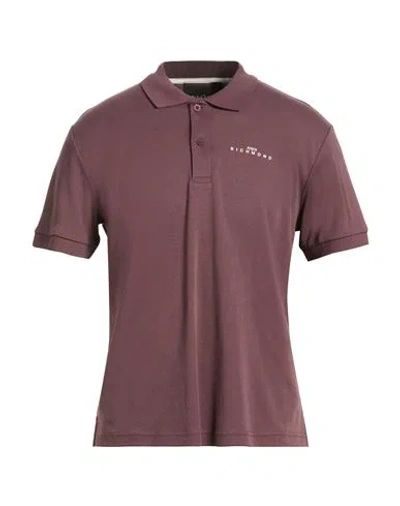 John Richmond Man Polo Shirt Mauve Size Xxl Cotton In Brown