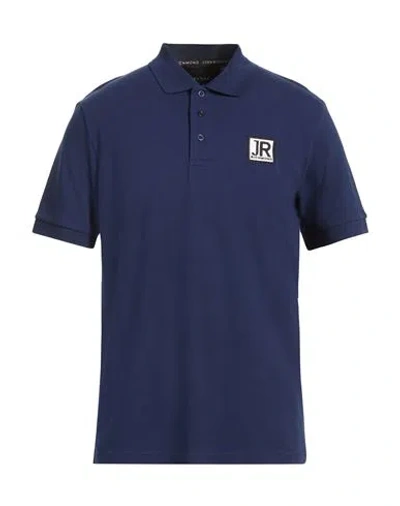 John Richmond Man Polo Shirt Navy Size Xxl Cotton In Blue