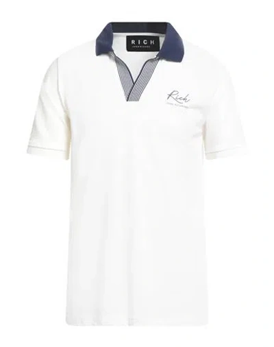 John Richmond Man Polo Shirt Off White Size 3xl Cotton