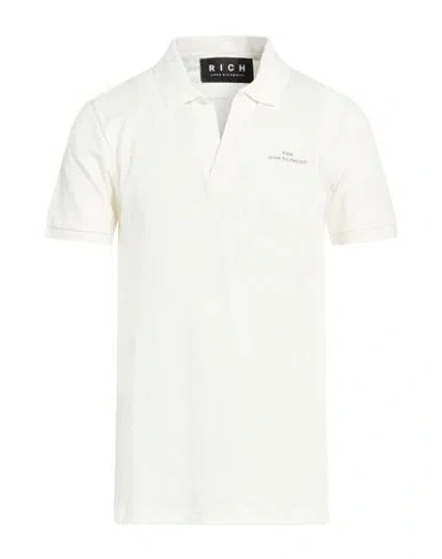 John Richmond Man Polo Shirt Off White Size Xl Cotton
