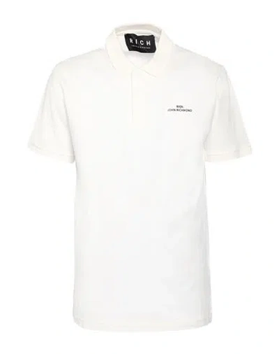 John Richmond Man Polo Shirt Off White Size Xl Cotton