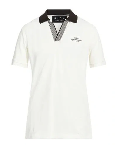 John Richmond Man Polo Shirt Off White Size Xxl Cotton In Multi