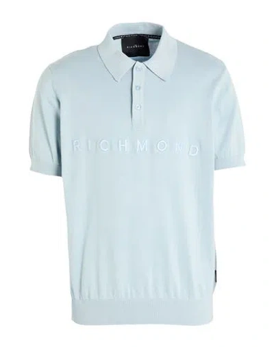 John Richmond Man Polo Shirt Sky Blue Size Xxl Cotton