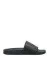 John Richmond Man Sandals Black Size 7 Soft Leather In Black