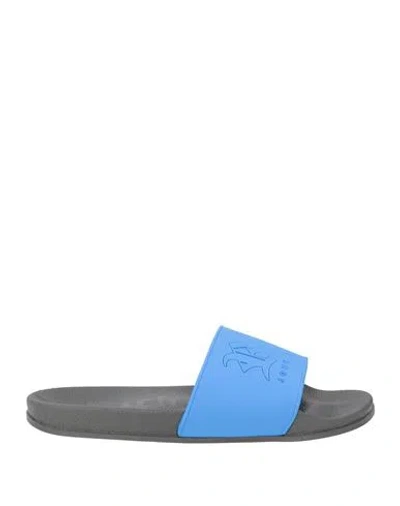 John Richmond Man Sandals Blue Size 14 Rubber In Animal Print