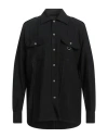 John Richmond Man Shirt Black Size 40 Viscose, Wool, Elastane In Black