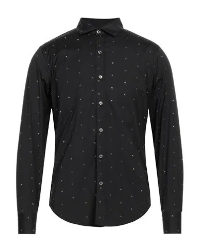 John Richmond Man Shirt Black Size 42 Cotton, Elastane