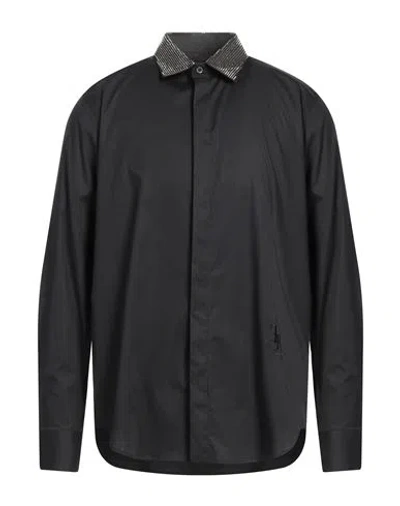 John Richmond Man Shirt Black Size 44 Cotton, Elastane