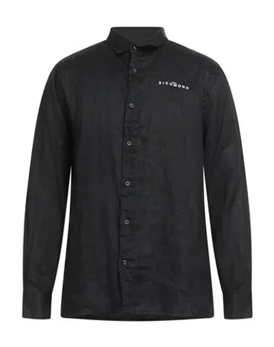 John Richmond Man Shirt Black Size 46 Linen