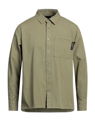 John Richmond Man Shirt Military Green Size 42 Cotton
