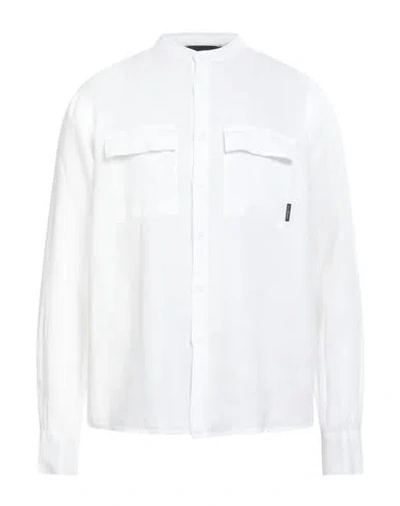 John Richmond Man Shirt White Size 44 Linen