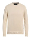 John Richmond Man Sweater Cream Size Xxl Cotton In White