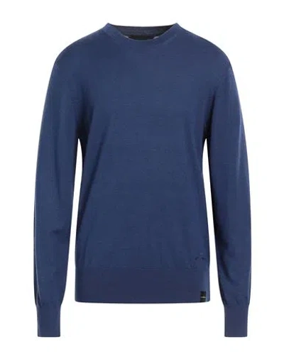John Richmond Man Sweater Navy Blue Size Xl Merino Wool, Acrylic