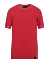 John Richmond Man Sweater Red Size Xxl Viscose, Nylon In Red