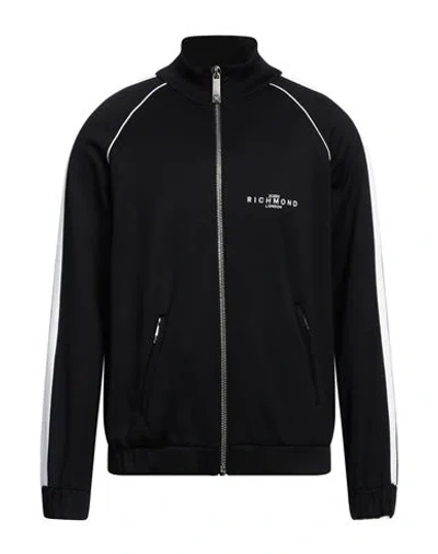 John Richmond Man Sweatshirt Black Size Xxl Cotton, Polyamide, Elastane
