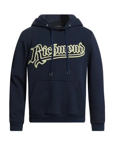 John Richmond Man Sweatshirt Blue Size L Cotton