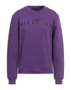 John Richmond Man Sweatshirt Dark Purple Size L Cotton, Viscose
