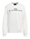 John Richmond Man Sweatshirt Ivory Size Xxl Cotton, Viscose In White