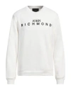 John Richmond Man Sweatshirt Ivory Size Xl Cotton, Viscose In White