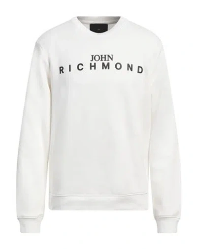 John Richmond Man Sweatshirt Ivory Size Xl Cotton, Viscose In White