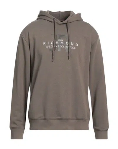 John Richmond Man Sweatshirt Khaki Size Xxl Cotton, Polyester In Beige