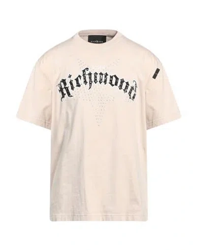 John Richmond Man T-shirt Beige Size Xxl Cotton In Neutral