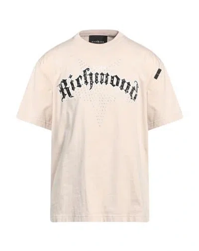 John Richmond Man T-shirt Beige Size Xxl Cotton
