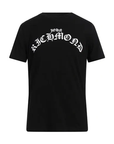 John Richmond Man T-shirt Black Size 3xl Cotton In Nero