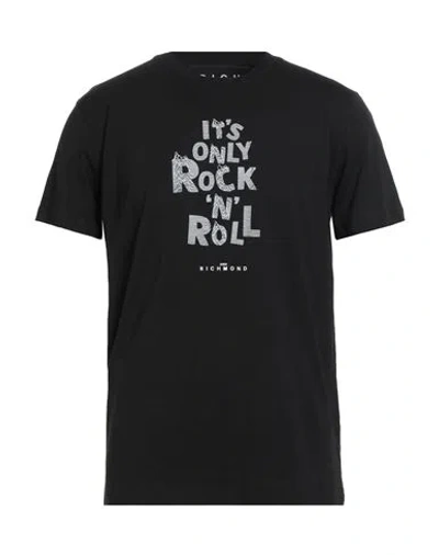 John Richmond Man T-shirt Black Size Xl Cotton