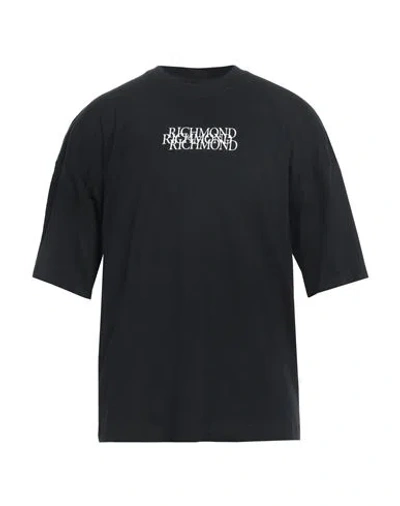 John Richmond Man T-shirt Black Size Xxl Cotton