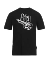 John Richmond Man T-shirt Black Size Xl Cotton In Black