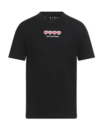 John Richmond Man T-shirt Black Size Xxl Cotton