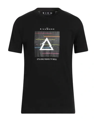 John Richmond Man T-shirt Black Size Xxl Cotton