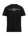 John Richmond Man T-shirt Black Size Xxl Cotton