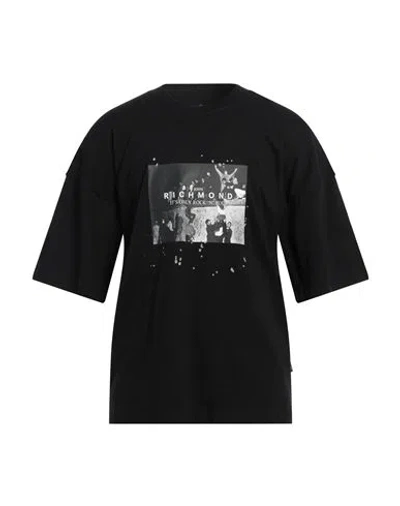 John Richmond Man T-shirt Black Size Xxl Cotton