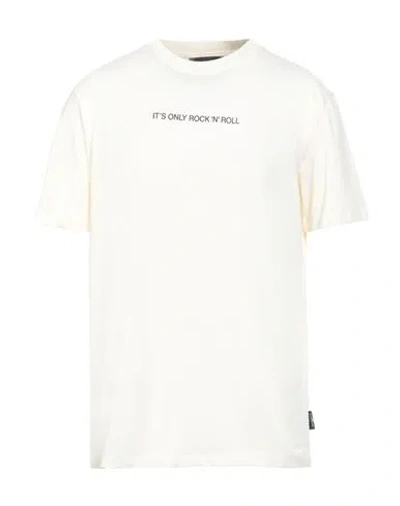 John Richmond Man T-shirt Cream Size L Cotton In White