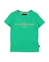 John Richmond Man T-shirt Green Size 16 Cotton In Green