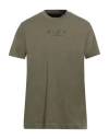John Richmond Man T-shirt Military Green Size 3xl Cotton