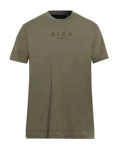 John Richmond Man T-shirt Military Green Size 3xl Cotton