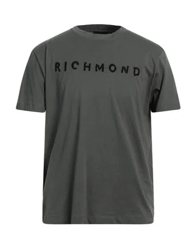 John Richmond Man T-shirt Military Green Size Xxl Cotton