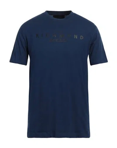 John Richmond Man T-shirt Navy Blue Size Xxl Cotton