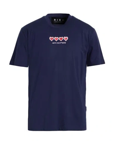 John Richmond Man T-shirt Navy Size S Pima Cotton In Blue