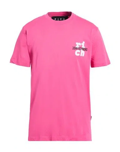 John Richmond Man T-shirt Pink Size L Cotton