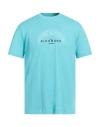 John Richmond Man T-shirt Turquoise Size Xxl Cotton In Blue
