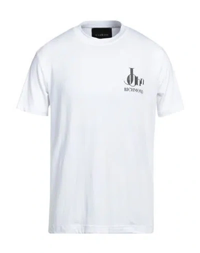 John Richmond Man T-shirt White Size S Cotton, Lycra